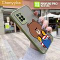 chenyyka For Infinix Note 10 Pro Infinix Note 10 Pro NFC Case Fashion Cute Bear Thin Edge Frosted Transparent Hard Cases Shockproof Casing Full Cover Protect Case. 