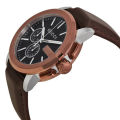 Gucci G-Chrono Brown Leather Strap  Black Dial Chronograph Quartz Watch for Gents - YA101202. 