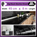 SP Dealz wallpaper stickers for kitchen, marble foil sheet for kitchen, kitchen wallpaper vinyl sheet, oil proof and waterproof wallpaper for kitchen, kitchen wall stickers heat resistant (2 M White and black). 