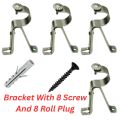Pack OF 4 Adjustable Metal Curtain Holder Bracket for 3/4" Rod pole Golden and Silver Finish Heavy Duty. 