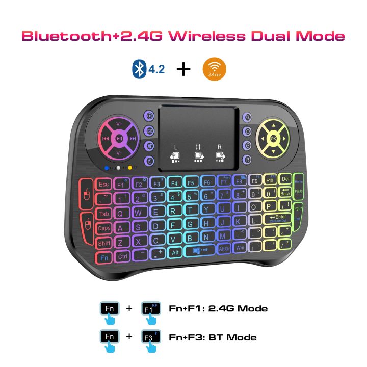 SPEEDX%20I10%20Mini%20Wireless%20Bluetooth%20Keyboard%20Touchpad%207%20Color%20Backlit%202.4GHz%20Rechargeable%20Remote%20for%20Smart%20TV%20Android%20TV%20Box%20PC%20Laptop%20PS4%20Fire%20Stick%20-%20Image%202