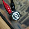 2pcs 12~24VDC Push Button Switch 19mm Round 4PIN Self Reset with Light Power Pattern. 