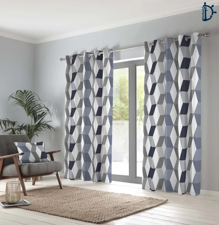 Curtains%20Set,%20Printed%20curtains%20for%20room,%20100%25%20cotton%20-%20GeoWall%20Navy%20Blue%20-%20Pack%20of%202%20Curtains%20-%20Image%203