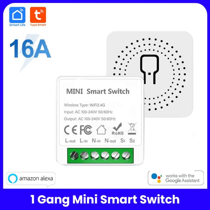 Tuya Smart WiFi Touch Switch 1 2 3 4 Gang - Two Way Compatible Wall Light Switch - Voice Control Alexa Google Home - No Hub Needed