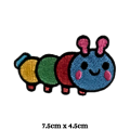 Multi Coloured Caterpillar Embroidered Iron On Patch Sew On Badge. 