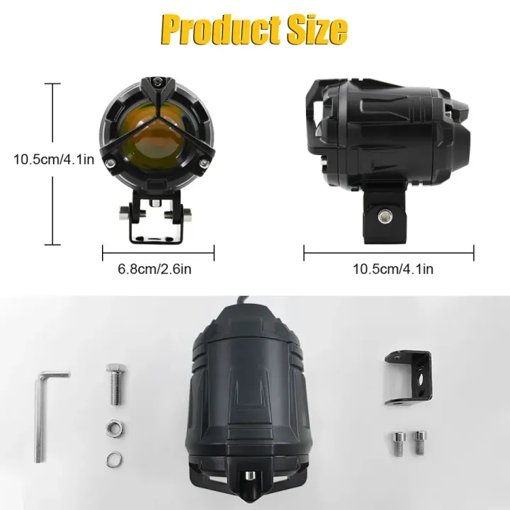 Mercedes%20Style%20Universal%20Mini%20Driving%20Light%20Super%20Bright%20Projector%20Lens%20Double%20Color%20Led%20Light%20Round%20Shape%20With%20Y%20Shape%20Front%20Frame%20Laser%20Beam%20Spot%20Projector%20White/Yellow%20LED%20Light%20Top%20Recommended%20Product%20Universal%20Fitment%20Honda,%20Suzuki,%20Yamaha%20etc%20-%20Image%203
