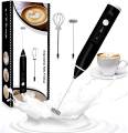 Rechargeable Milk Frother Handheld Electric Foam Maker ,3 Speed Adjustable Mini Blender for Bulletproof Coffee, White. 