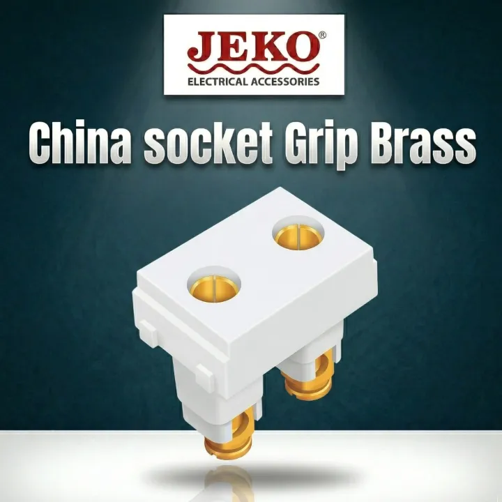 JEKO China Type 2-Pin Modular Socket | High-Grip Pure Brass Internal ...