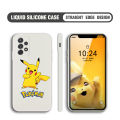 UCUC for Samsung Galaxy A72 4G / 5G Case Cute Cartoon Pikachu Cover Thin Soft Luxury Square Liquid Silicone Phone Case. 