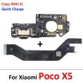 USB Charging Port Dock Charger Connector Main Board Flex Cable For Xiaomi Poco F1 F2 F3 F4 F5 X3 X4 X5 X6 M3 M4 M5s Pro 4G 5G. 
