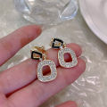 1Pair Korean Style Pearl Zircon Non-piercing Earrings Fashion Geometric Ear Clip GJCUTE. 