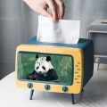 Tissue Box,Facial Tissue Box Holder with Phone Mount,TV Shaped Paper Box for Bedroom and Office Room. 