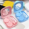 Macaron Color Mini Eye Contact Lenses Cases Girl Black Purple Contacts Lens Container Case Silicone Tweezers Mini Pocket Box. 