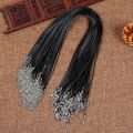 18'' Black Silk Necklace Cord Chain Cotton Rope with Clasp 2.0mm (5Pcs). 