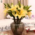 1 Pc 3 Heads Sweet Artificial Flower Fake Lily Floral Home Wedding Party Decor. 