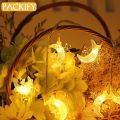 PACKIFY 20 Moon LED Fairy Lights Battery Operated - Led Lights for Room Decoration - String Garland Light for mirror. 