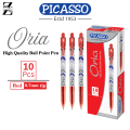 Picasso Oria Pen - Ballpoint - Pack of 10 Pen Box - Ball Pen - School Stationery - Office Stationery - Blue Pen - Red Pen - Black Pen - Zahabia Stationery. 