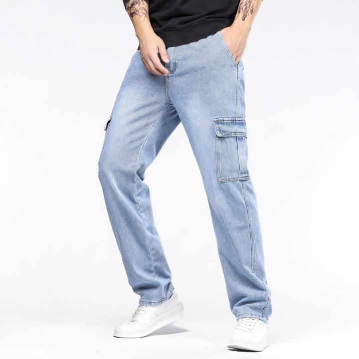Men’s Baggy Cargo Jeans – Wide Leg Loose Fit Denim Pants | Hip Hop ...