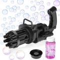 8-Hole Bubble Gun Machine - Massive Bubble Gattler Toy gun With Bubble liquid for Kids - Automatic Electric Bubble Maker Machine glue Gun - Assorted Random Color. 