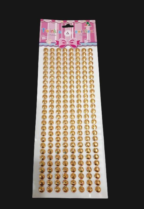 216 Beads Stickers Sheet Golden Silver Red Green Size: 8 mm