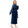 Premium Women's Plush Long Bathrobe - Soft Warm Fleece Robe with Shawl Collar for Spa & Home. 