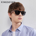 KINGSEVEN New Black Walnut Sunglasses Wood Polarized Sunglasses Men's Glasses Handmade UV400 Protection Eyewear Retro Wooden Box. 