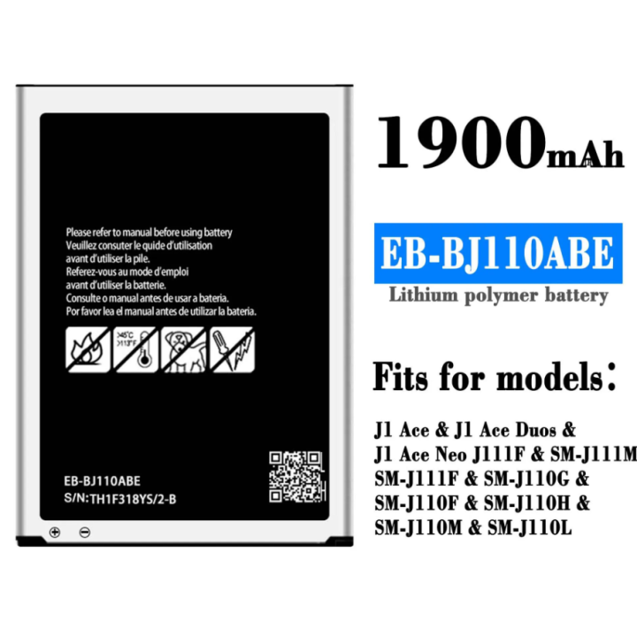 Samsung Galaxy J1 Ace J110 Battery Replacement EB-BJ110ABE Battery with  1900mAh Capacity_Silver