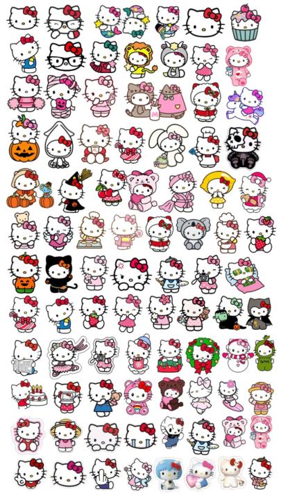 Hello Kitty Kawaii Sticker Sheet – (Uncut A6 Size | 15x10cm) | Cute ...