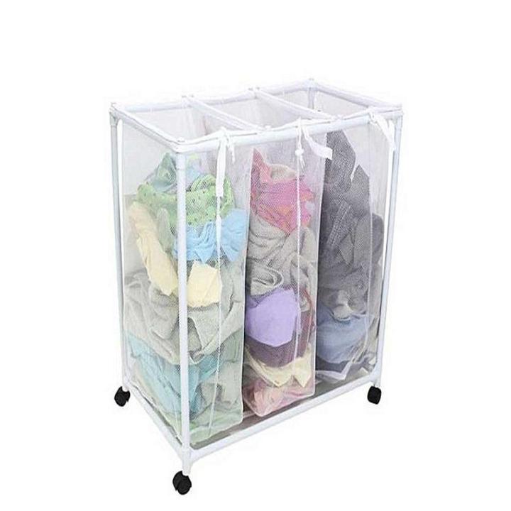 Adjustable Laundry Sorter Triple Mesh