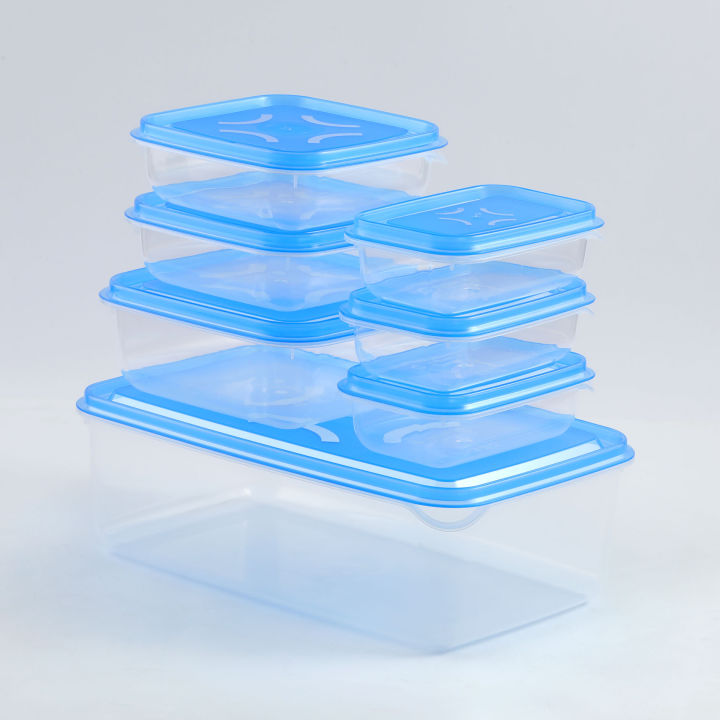 IKEA STYLE FOOD CONTAINERS, THUMB LOCK FOOD CONTAINER, STACKABLE PLASTIC STORAGE BOXES ( 7PC SET) || SILVER FOX ECOM