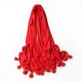Winter Kashmiri Pashmina Scarf Shawl with Pom Poms Tussel. 