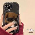 For Realme C25Y C15 C51 C21 C30 C12 C25s C35 C55 C20 C33 C17 C31 C11 C21Y C53 C25 C1 C3 C20A 6i 5s 9i 7i 5 11 5i 3D Wavy Curved Edge Cute Couples Cartoon Sunglasses Cat Puppy Case. 