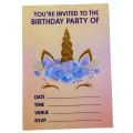 Unicorn Invitation Cards - 4 Inch By 3 Inch - Invitation Cards - Unicorn Theme - Pink - Girls - Pack Of 8. 