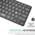 Arteck 2.4G Wireless Keyboard Ultra Slim and Compact Wireless Keyboard with Media Hotkeys for Computer/Desktop/PC/Laptop/Surface/Smart TV and Windows 10/8/ 7 Built-in Rechargeable Battery. 