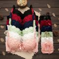 New Sexy Design Bra Set Unique Lace Style With painty Set For Women Padded or Removable Pad Wire Bra For Girls Net Style Underwear (skin, blue, red, black and Green color available We may send any color  size (30 to 38). 