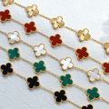 [ New ] High Version Clover Bracelet Female Titanium Steel Light Luxury 18k Niche Design Non-Fading Bracelet Chain. 