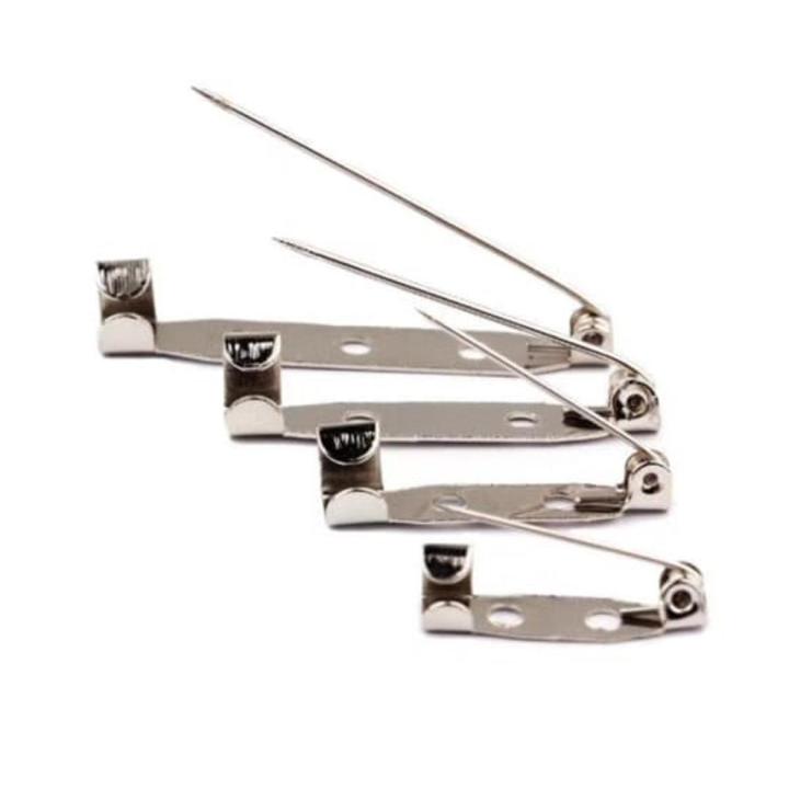 100\Pcs Base Pin for Badge, Safety Badge Pin Brooch Catch Bar Locking Pins Base Finding DIY Finding Jewelry