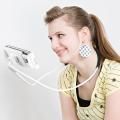 Lazy Bendable Flexible Hang Neck Phone Holder 360 Degree Rotation Mobile Stand - White. 