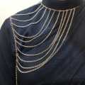 Multi Layers Metal One Side Shoulder Body Harness Chains Fashion Body Jewelry. 