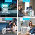 Portable Air Conditioner Fan, Personal Mini Small Evaporative Air Cooler Desktop Cool Mist Humidifier with 7 Colors LED Light, 1/2/3 H Timer, 3 Speeds & 3 Spray Modes for Room Office Home Travel (10 Inch). 
