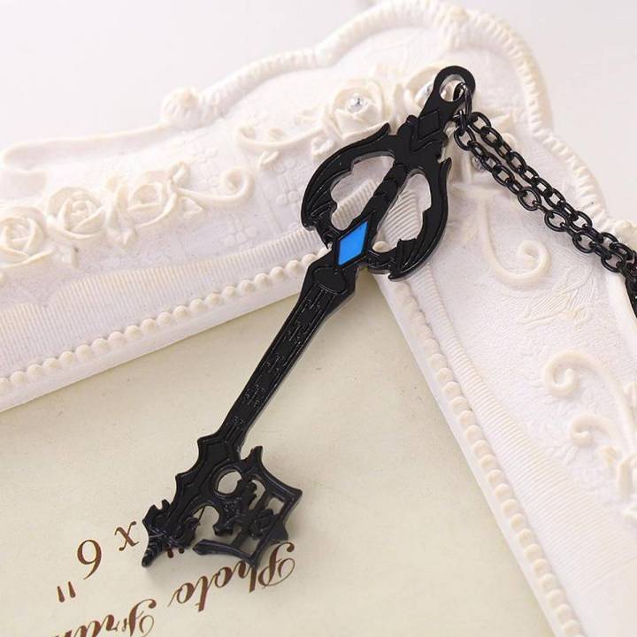 Japanese Anime Kingdom Hearts Oblivion Keyblade Black Metal Pendant Necklace
