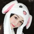 Earmuff Cute For Girls Movable Ears Love Embroidery Earflap Plush Eye With Scarf Women Rabbit Caps Warm Hats  Hats. 