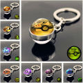 Pokémon Pikachu Cartoon Glow Keychain Anime Figures Mewtwo Eevee Arceus Lucario Action Figure Glass Ball Pendant Metal Keychains. 