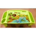 Children Portable Multipurpose Plastic Table for Kids and Adult 2 in 1 Study Mini Drawing ,Computer and Laptop Table Desk With Storage Box green. 