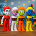 4 Pcs Set - Cartoon Character Play With Jan Action Figure Toys - Mini Jaan Game Moveable ActionFigure 4.5 cm - Animated Men Hero Figure Toy For Kids Boys Girls. 