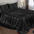 Silk Bedsheet Plain King Size, 3 Piece Printed Fancy Silk 1 Bed Sheet King Size with 2 Silk Pillow Covers, Silk Bed Sheet King Size Fancy has Soft and Luxurious Feel. 