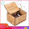 Classic Hand Crank Music Box, Creative Antique Carved Wooden Music Box Crafts for Kids Adults Christmas Birthday Gift Decoration. 