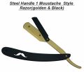 Shaving Razor Professional Cut Throat Straight Razor Gold Black Blade Barber Razor Safety Razor Ustra. 