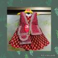 Baby Girl Fancy Dresses Silk Frock With Stone Work. 