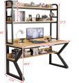 Large Computer Desk with Hutch and Bookshelf, PC Study Desk Home Office Desk , Gaming Desk, Study Work Table. 